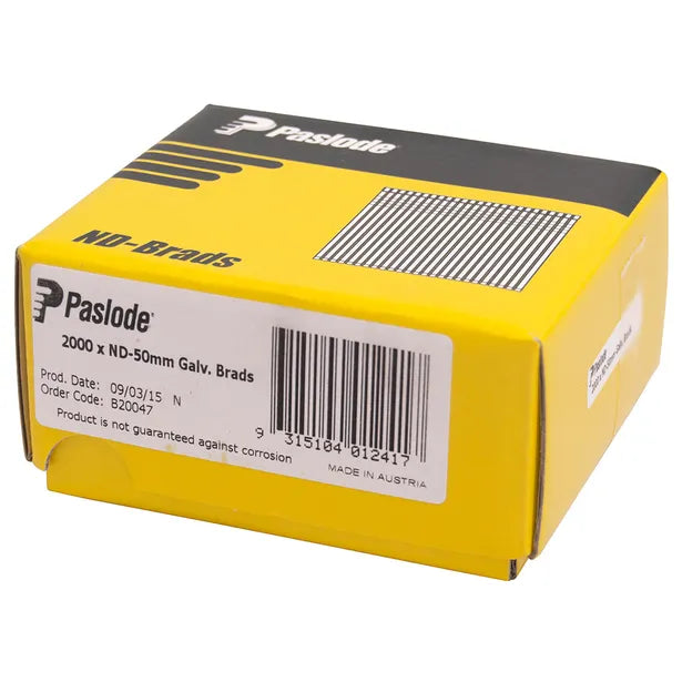 Paslode ND-Brad Galvanised Box 2000 50 X 2.03mm