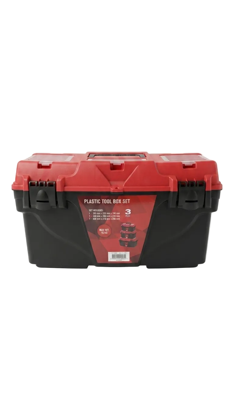 Plastic Toolbox Set (3 piece)