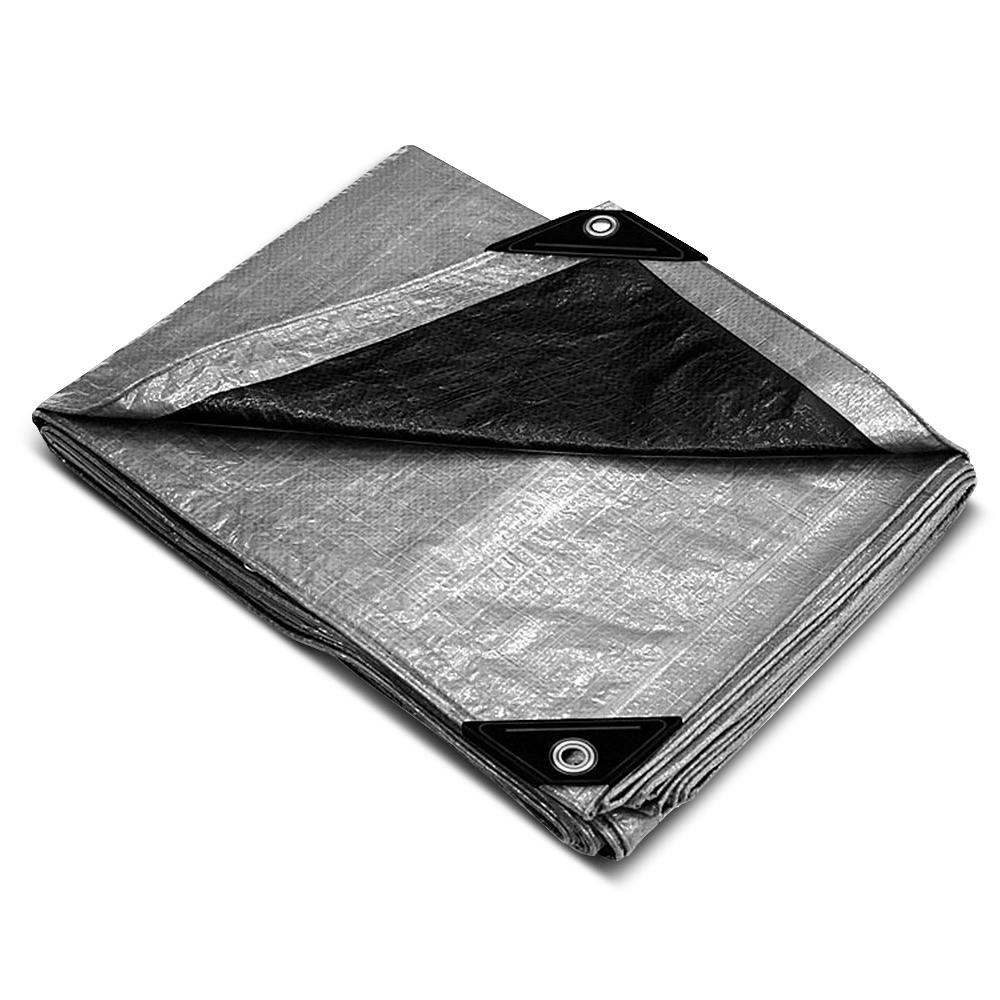Polytuf Extra Heavy Duty Sliver/Black Tarp 1.8m x 2.4m