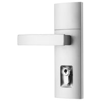 Trilock Contemporary Angular Double Cylinder Entrance Lever Set in Satin Chrome