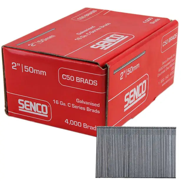Senco C Series 50mm Galvanised Brad Nail Box 4000 C50
