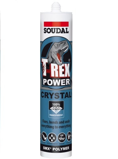 Soudal T-Rex Power Crystal Adhesive & Sealant Clear 290mL Cartridge