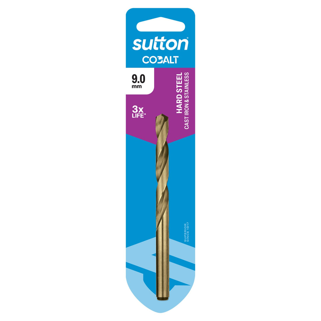 SUTTON 9.0mm Jobber HSS-CO HD Cobalt Drill Bit