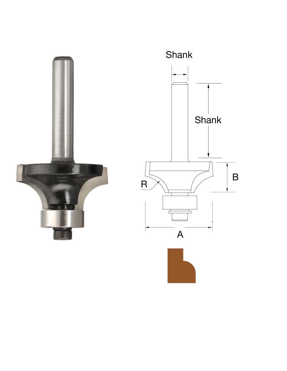 TruaCut TB504 3.2mm Rounding Over Router Bit