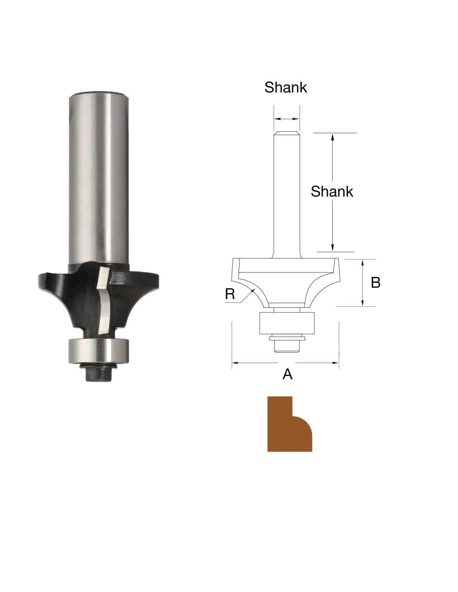 TruaCut TB520/2 16.0mm Rounding Over Router Bit