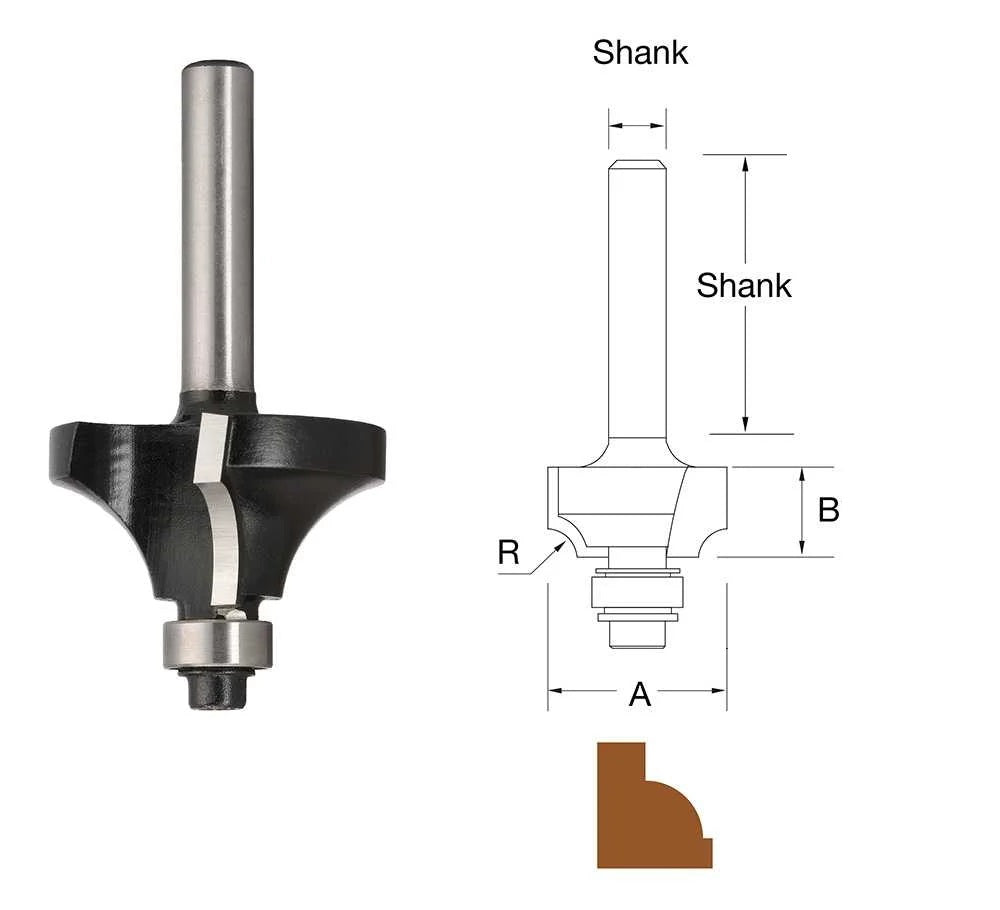 TruaCut TB610 8.0mm Beading Router Bit