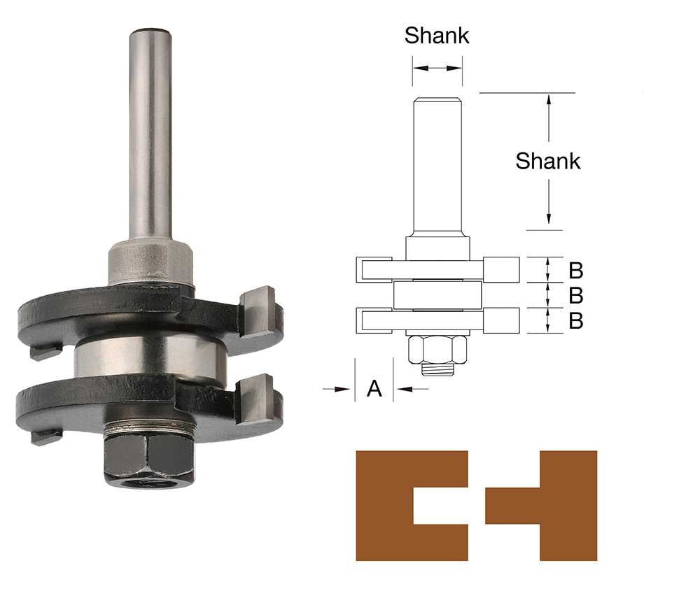 TruaCut TBTG19/2 6.4mm Tongue & Groove Router Bit Set