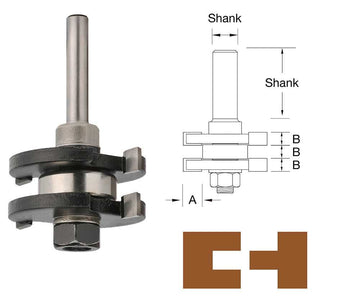 TruaCut TBTG19/2 6.4mm Tongue & Groove Router Bit Set