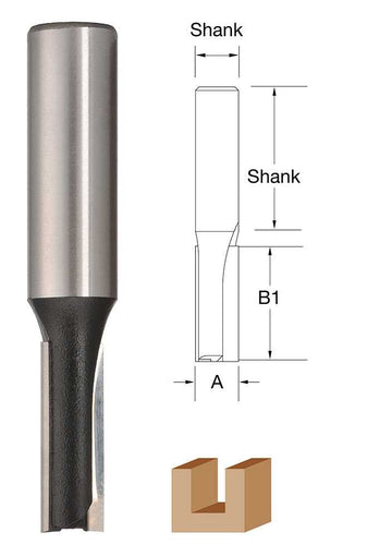 TruaCut TM1416 16.0mm Straight 2 Flute Router Bit
