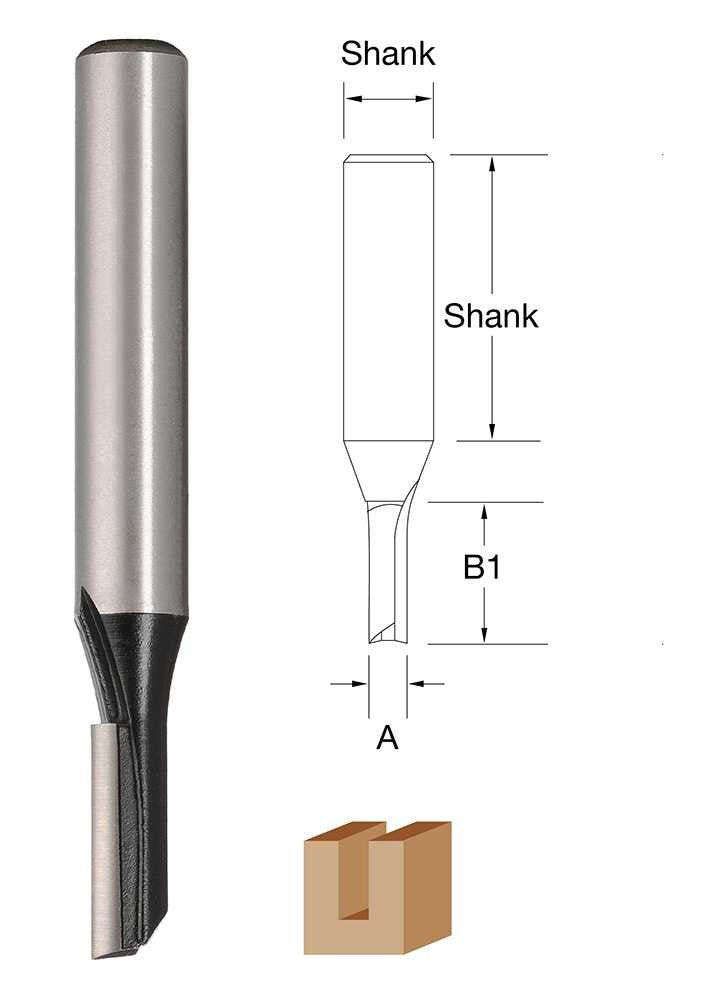 TruaCut TM203.2 3.2mm Straight 1 Flute Router Bit