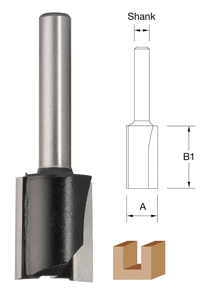 TruaCut TM225 25.0mm Straight 2 Flute Router Bit