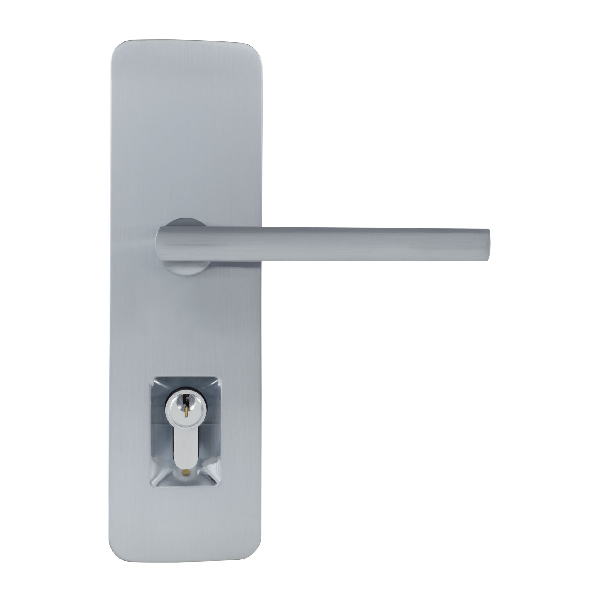 Trilock Cove Lianna Double Cylinder Entrance Lever Set in Satin Chrome